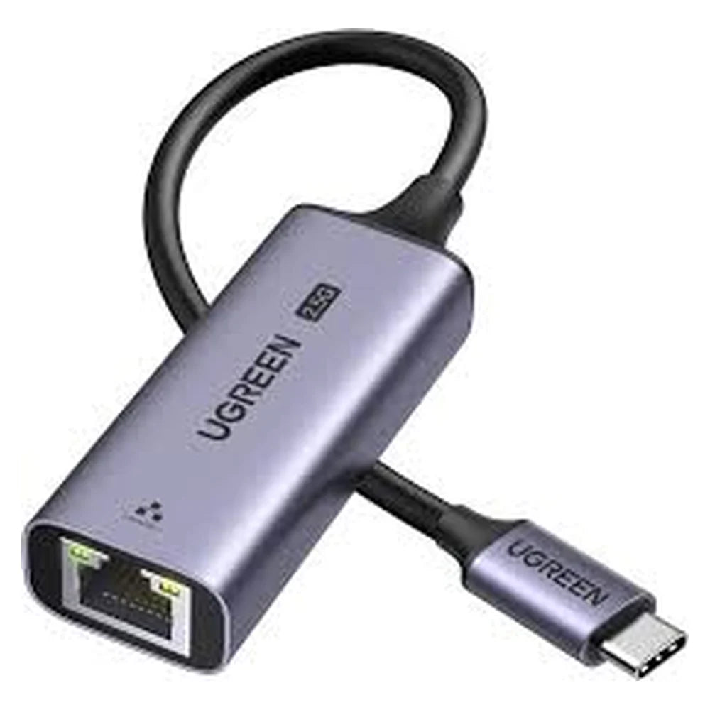 Ugreen USB-C to 2.5G Ethernet Adapter, 2.5 Gbps Max Speed, RJ45 Port, USB-C Interface, Dual LED Indicators, Aluminum Alloy Case, Grey, 1 Year Warranty