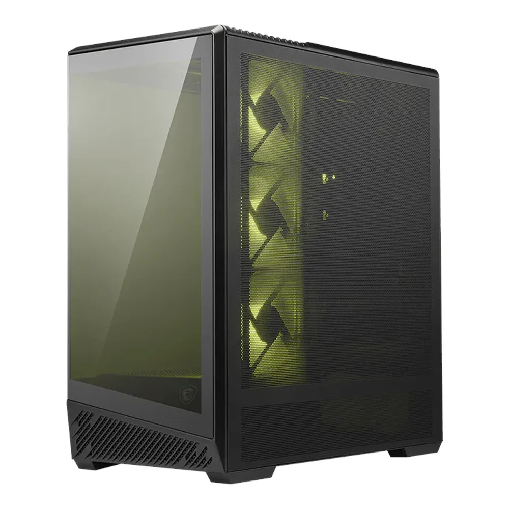 MSI MPG Pano 130R PZ Mid-Tower ATX Case, Panoramic Tempered Glass Panels, Full-Size GPU Support, USB 3.2 Gen 2, Black, 1 Year Warranty