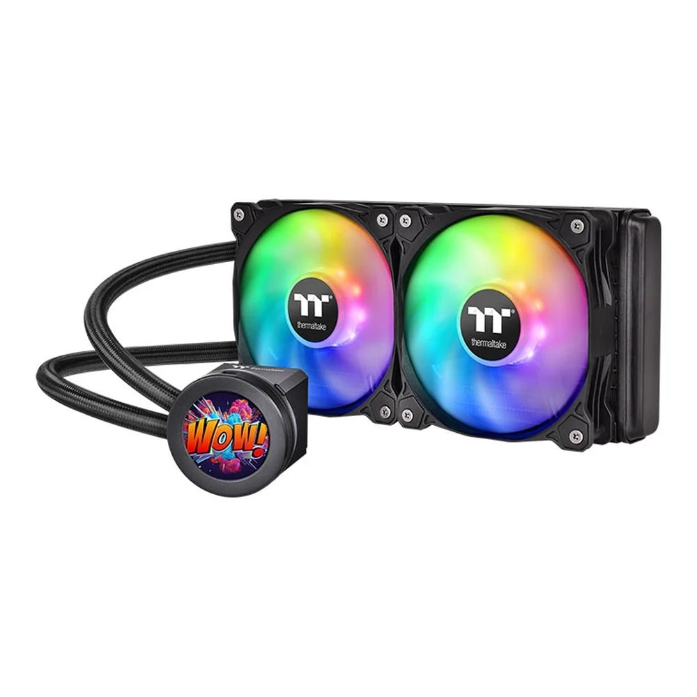 Thermaltake Floe Ultra 240 RGB All-In-One Liquid CPU Cooler, 240mm Radiator, 2.1" IPS Display, ARGB Lighting, Copper Cold Plate & Aluminum Radiator, Supports Intel & AMD Sockets, Black, 1 Year Warranty