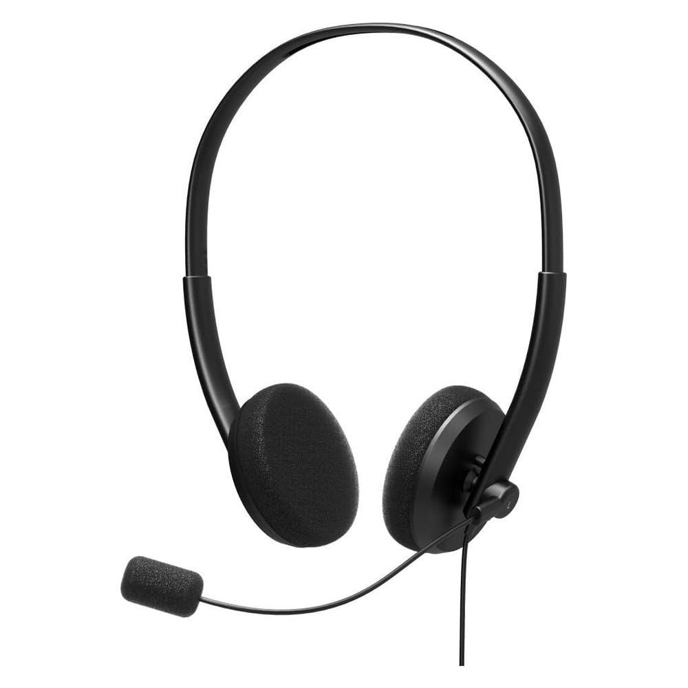 Port Designs Connect USB-A Stereo Headset, Cable Length: 2m, Black, 1 Year Warranty