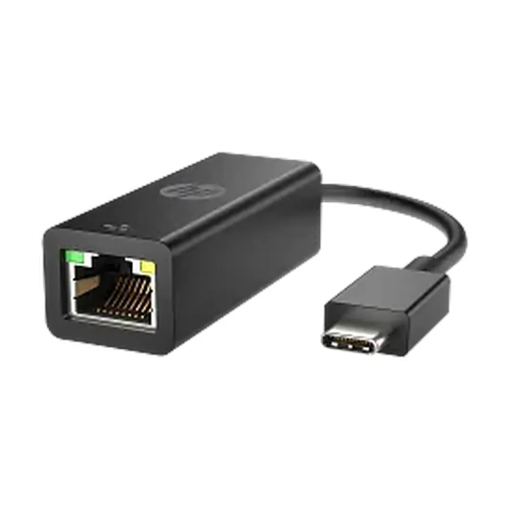 HP USB-C to RJ45 Adapter, Gigabit Ethernet Connectivity, Plug & Play, Black, 1 Year Warranty