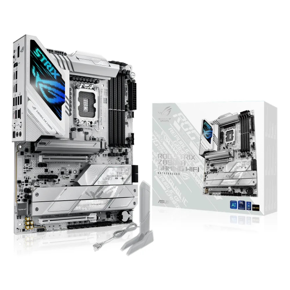 Asus ROG Strix Z890-A Gaming WiFi Motherboard, LGA1851 Socket, ATX Form Factor, DDR5 Ram, PCIe 5.0, HDMI, DP, Thunderbolt, Intel 2.5Gb Ethernet, Robust Power Solution, 1 Year Warranty