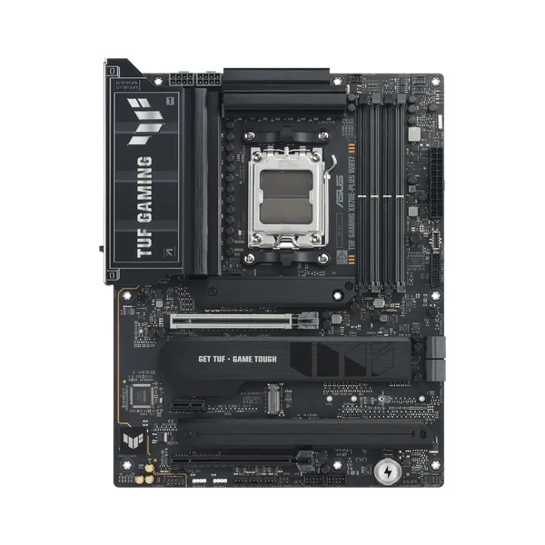 Asus TUF GAMING X870E-PLUS WiFi Motherboard, AM5 Socket, ATX Form Factor, DDR5 Ram, PCIe 5.0 With SafeSlot Core+, Wi-Fi 7, Bluetooth v5.4, HDMI, Thunderbolt 4, Realtek 2.5 GB Ethernet With TUF LANGuard, Aura Sync, 1 Year Warranty