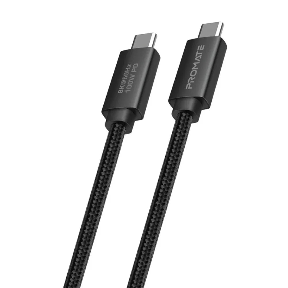 Promate PrimeLink-C40 1M USB-C to USB-C Cable, 40Gbps Data, 240W Power Delivery, 8K Display  PRIMELINK-C40