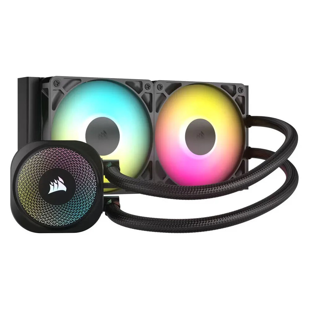 Corsair Nautilus 240 RS ARGB Liquid CPU Cooler, 240 mm Radiator, Flowdrive Cooling Engine, Copper Cold Plate, Supports Intel, AMD Sockets, RS120 ARGB PWM Fans, Black, 1 Year Warranty