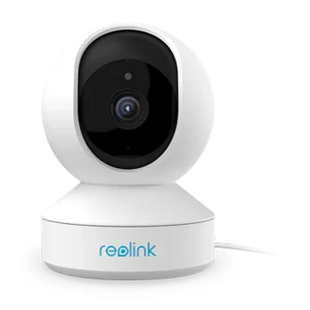 Reolink E1 Pan & Tilt WiFi Security Camera, 2304x1296 Resolution, 355° Pan & 50° Tilt Range, 82° Horizontal / 43° Vertical Field of View, 0 Lux Night Vision, Fixed Focus, Two-Way Audio, Smart Motion Alerts, 1 Year Warranty