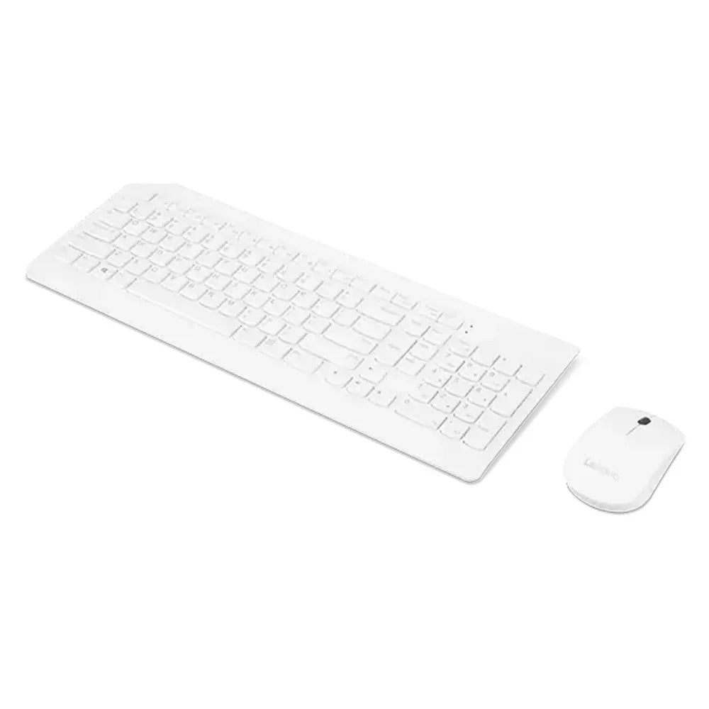 Lenovo 510 Wireless Keyboard & Mouse Combo, 2.4Ghz Wireless Nano Reciever, 3-Zone Keyboard Layout, 1200 DPI Optical Mouse Sensor, Up to 12 months Battery Life, White, 1 Year Warranty