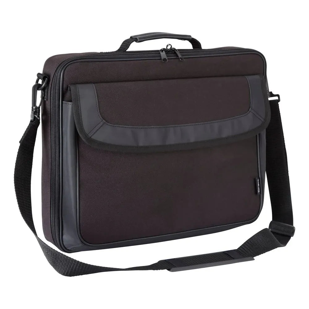 Targus Classic Clamshell Case, Fits 15.6" Laptops, Polyester Construction, Padded Notebook Compartment, Large Front Storage Pocket, Rear Slip Pocket, Black, 1 Year Warranty