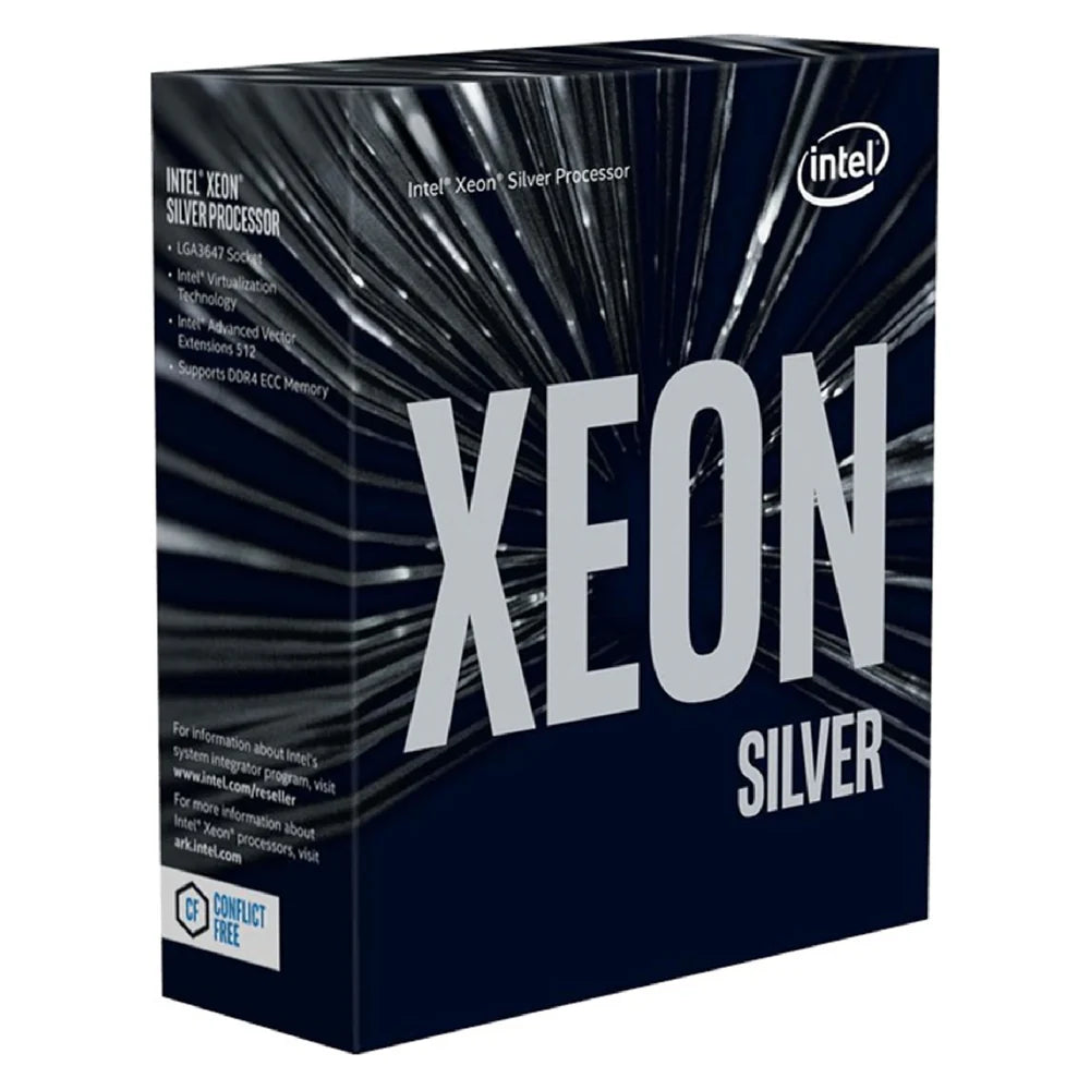 Intel Xeon Silver 4210 Processor, 10-Core, Base Frequency 2.20 GHz, Turbo Frequency 3.20 GHz, 13.75MB L1 Cache, DDR4, LGA3647 Socket, BOX, 1 Year Warranty