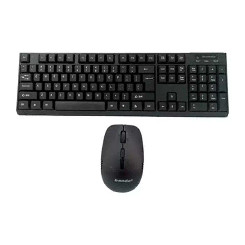 Banda W300 Wireless Keyboard & Mouse Combo, 2.4 GHz Wireless Connectivity, 104 Keys Membrane Keyboard, Spill-Resistant Design, 1000 DPI Optical Tracking Mouse, Black, 1 Year Warranty