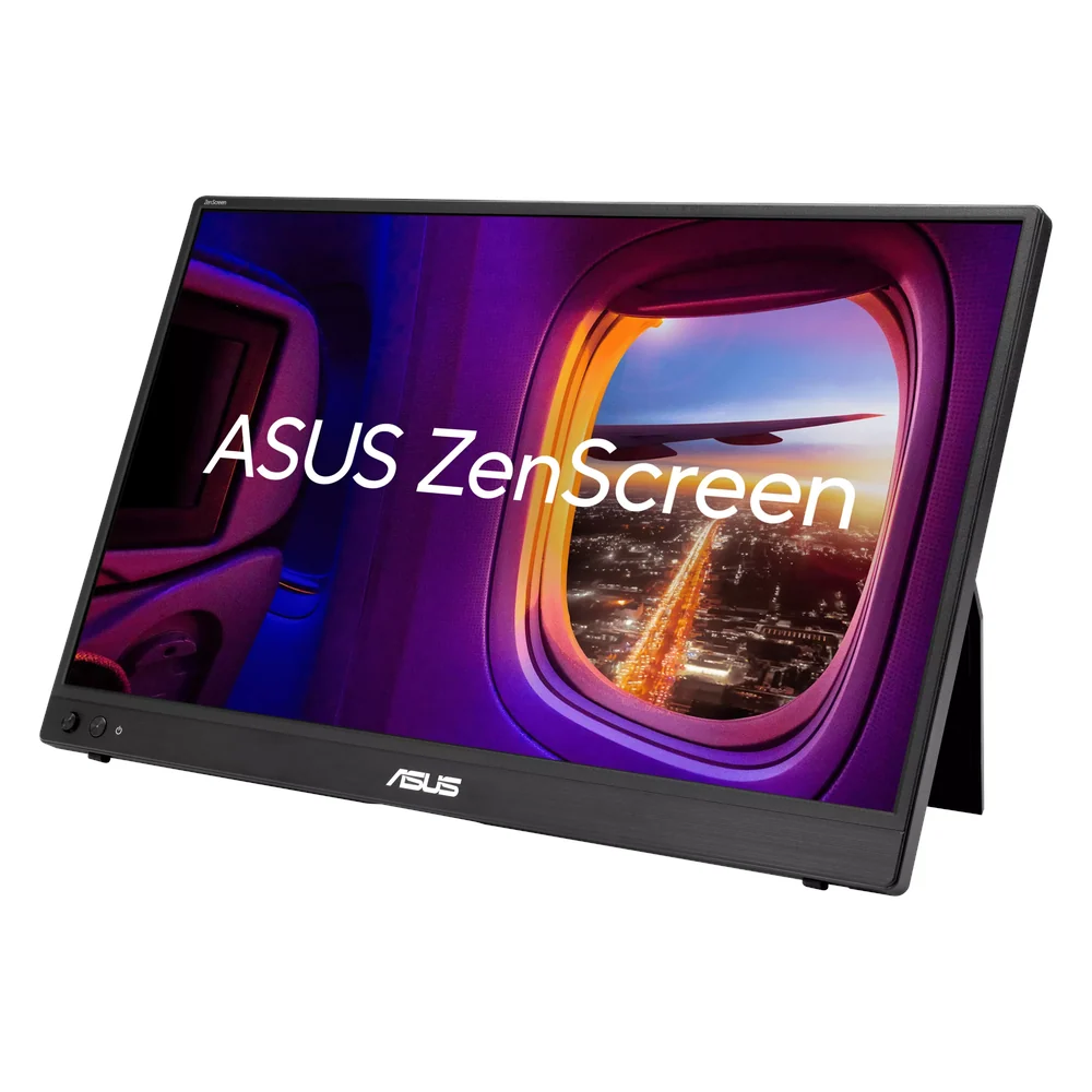 Asus ZenScreen MB16AHVE Portable Monitor, 15.6" FHD (1920 x 1080) Resolution, 60Hz, Anti-glare, 5ms (GTG) Response Time, Mini HDMI, USB-C, Tilt Adjustable Stand, Black, 3 Year Warranty
