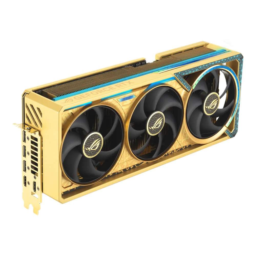 Asus ROG Astral GeForce RTX 5080 Dhahab CORE OC Edition Graphics Card, GDDR7 16GB 256-bit Memory, HDMI 2.1b & DP 2.1b Outputs, PCI Express 5.0, 2760 MHz Core Clock, 30 Gbps Memory Clock, 1 Year Warranty