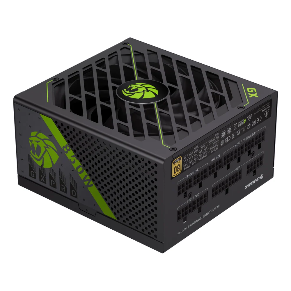 GameMax GX-850 Pro 850W Power Supply, 80 Plus Gold, Fully Modular, PCIe 5.1, ATX 3.1, Black, 1 Year Warranty