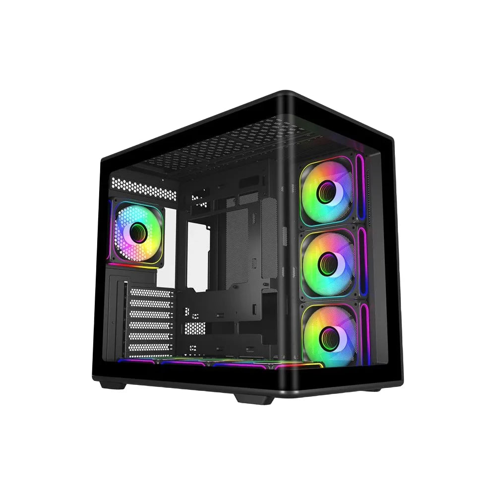Cooler Master Elite 600 Mid Tower PC Case, Tempered Glass Side Panel, 425mm GPU Support, USB 3.2 Gen 2, Black, 1 Year Warranty