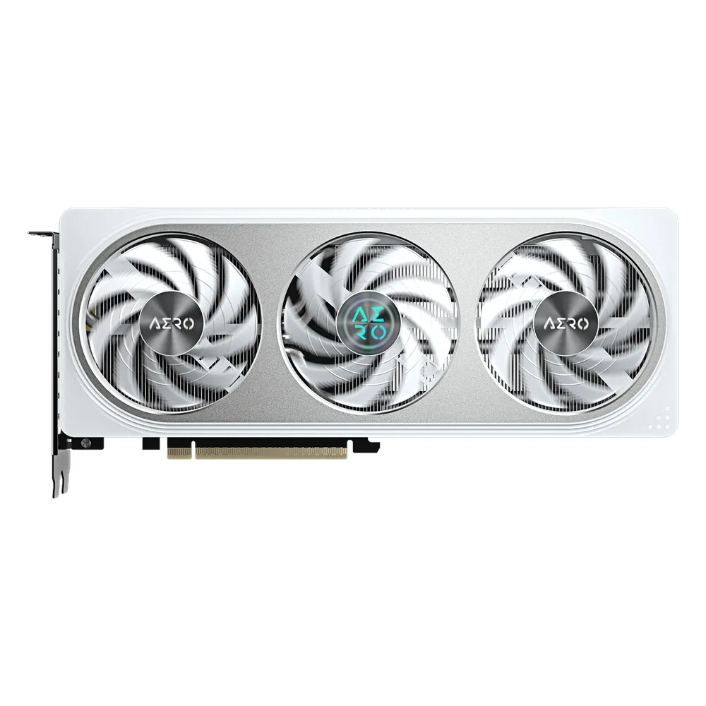 Gigabyte AERO OC GeForce RTX 5060 Graphics Card, GDDR7 8GB 128-bit Memory, HDMI 2.1b & DP 2.1b Outputs, PCI Express 5.0, 2595 MHz Core Clock, 28 Gbps Memory Clock, TrIple Windforce Hawk Fans, Dual BIOS, White, 1 Year Warranty
