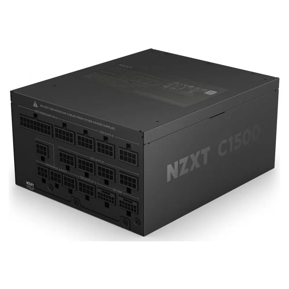 NZXT C1500 1500W 80 Plus Platinum Power Supply, 1500W, Fully Modular, ATX 3.1 Certified, PCIe 5.1 Ready, 140mm Magnetic Levitation Fan, Black, 1 Year Warranty