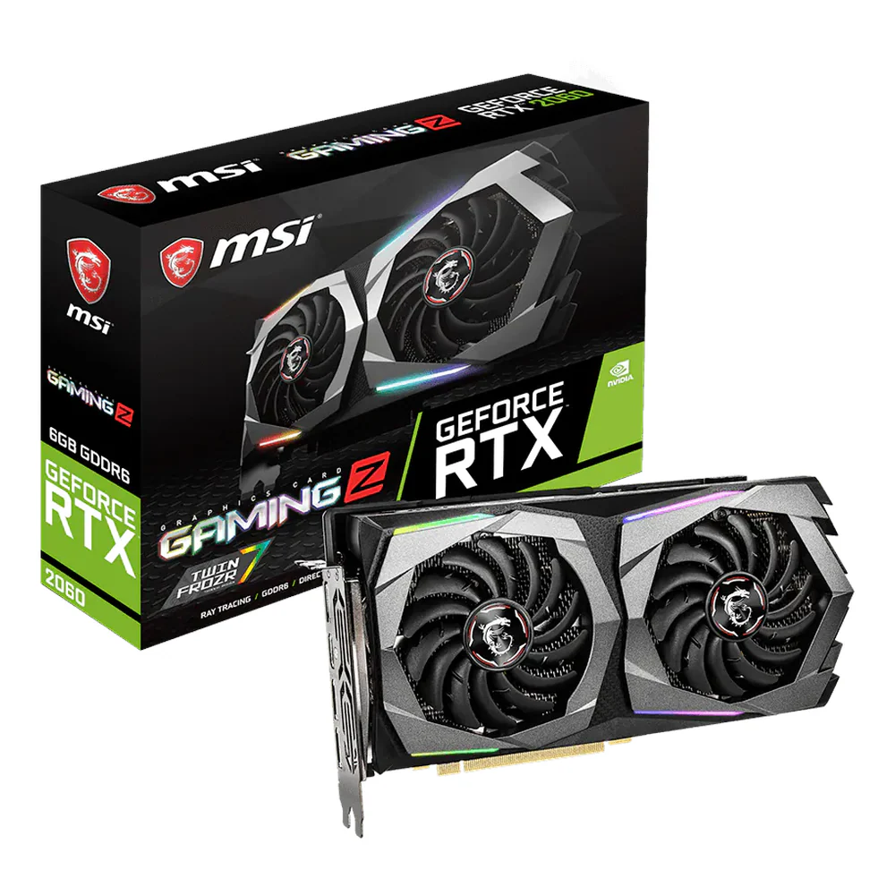 MSI GeForce RTX 2060 Gaming Z 6G Graphics Card, GDDR6 6GB 192-bit Memory, DisplayPort v1.4a, HDMI Outputs, PCI Express 3.0, Twin Frozr 7 Cooling System, 1 Year Warranty