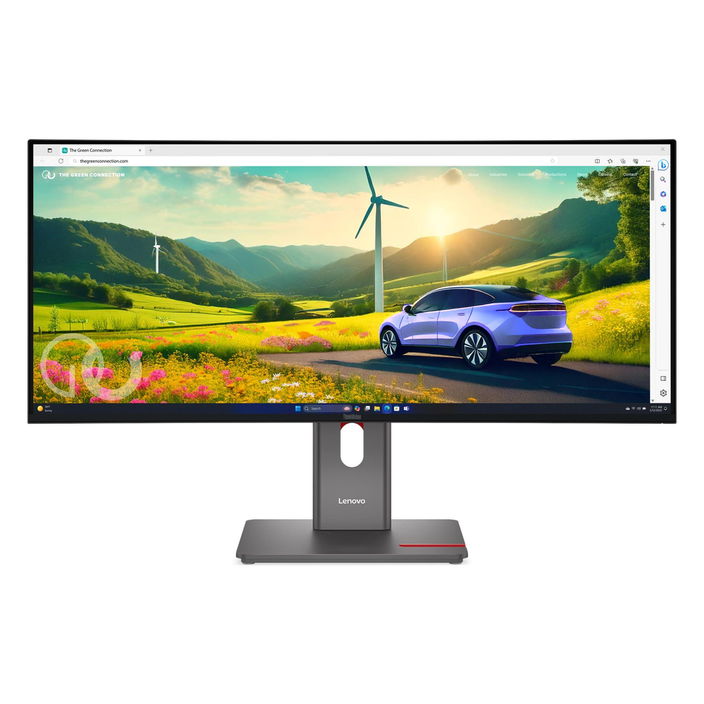 Lenovo ThinkVision P34WD-40 34" WQHD (3440 x 1440) Curved Monitor, 120Hz Refresh Rate, Anti-glare, USB-C, HDMI, DP, RJ45, Height/Tilt/Swivel, Adjustable, 3 Year Warranty