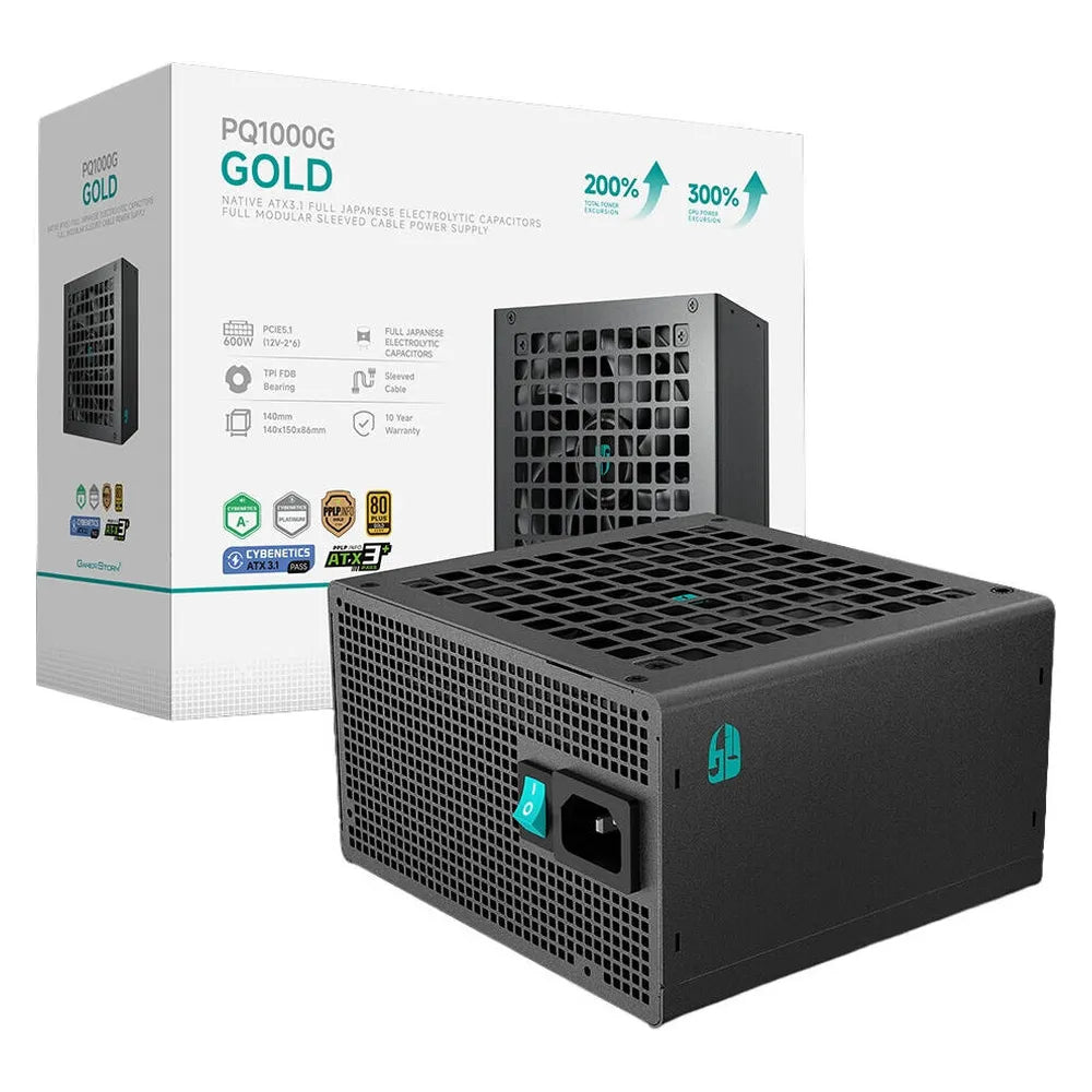 DeepCool Golden Dominator 1000W 80 Plus Gold Power Supply, 1000W, Fully Modular, ATX, Intel ATX 3.1 Certified, PCIe 5.1 Ready, Black, 1 Year Warranty