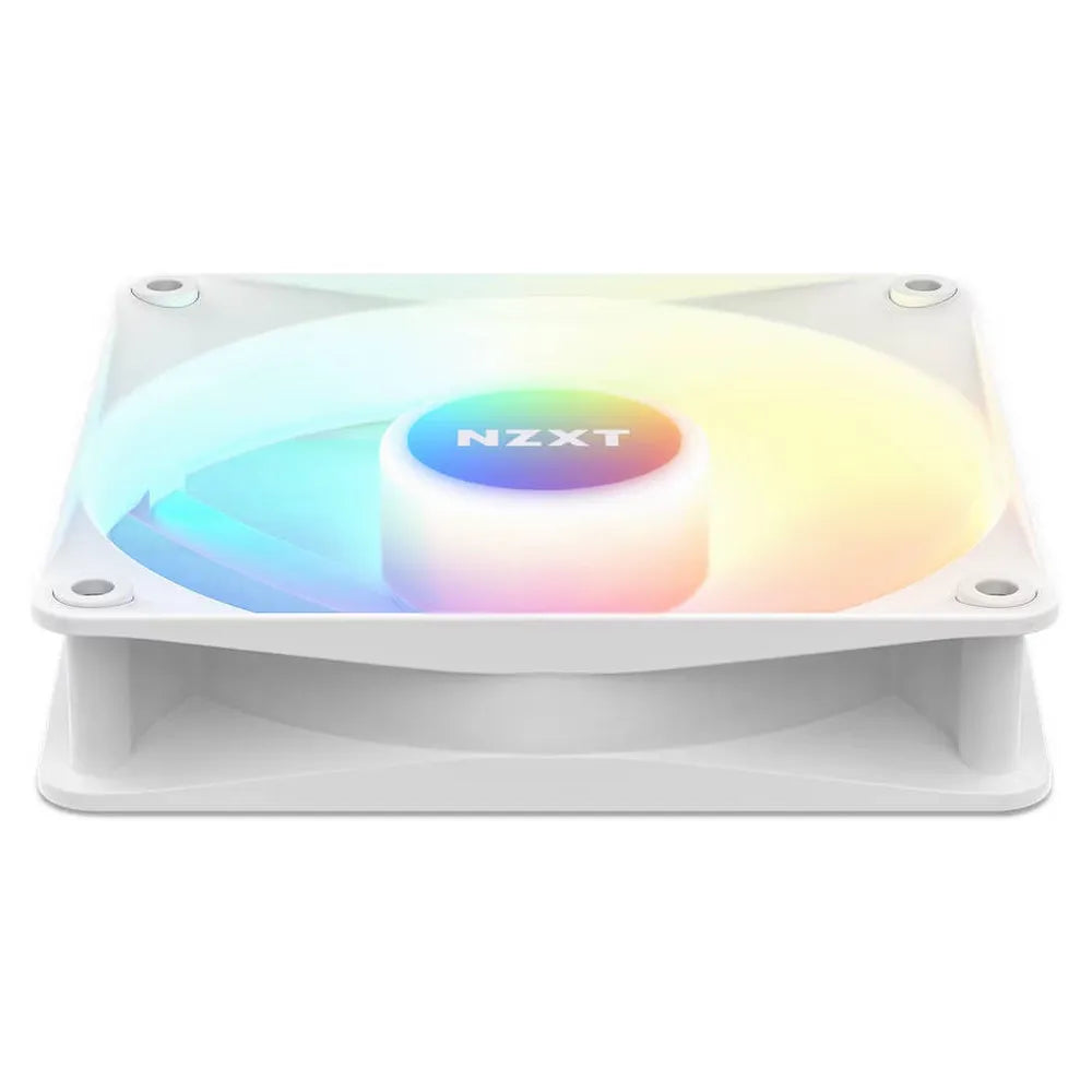 NZXT F120 RGB Core Case Fans, Fluid Dynamic Bearing, 120mm Fan Size, 1800 rpm Fan Speed, Addressable RGB LED Lighting, White, 1 Year Warranty