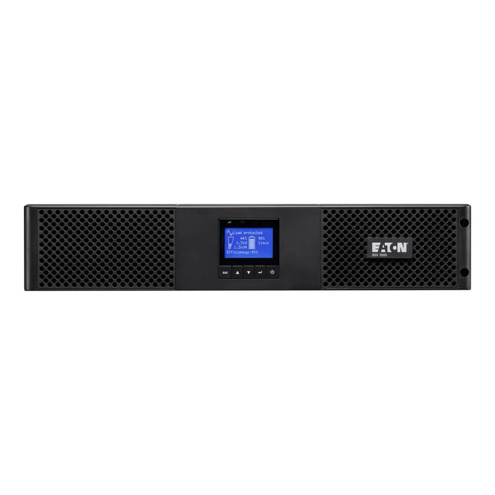 Eaton 9SX UPS, 2000 VA, 1800 W, Rack, 2U Form Factor, Sine Wave Output Waveform, Online Double Conversion, C14 Input Connection, LCD Display, Sealed, Lead-Acid Battery, 1 Year Warranty