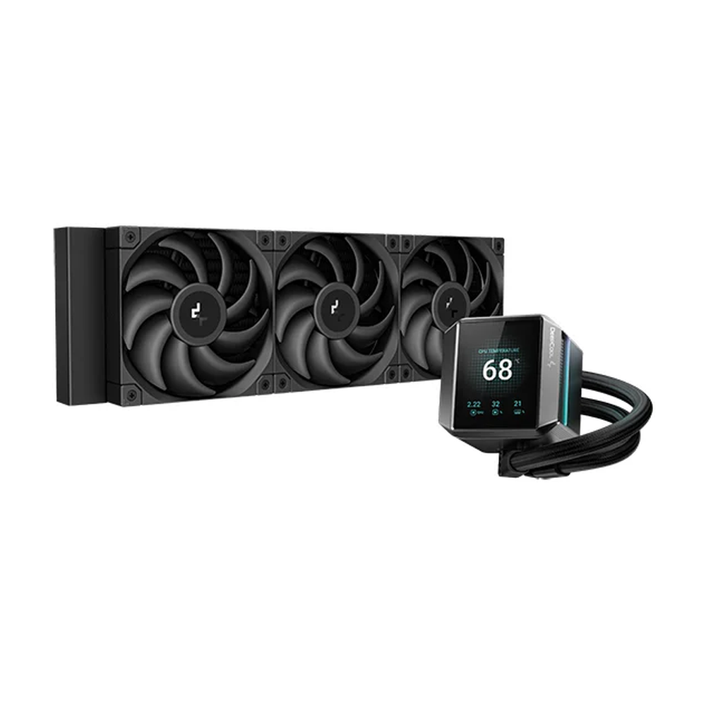 DeepCool Mystique 360 ARGB AIO Liquid Cooler, 2.83" TFT Display, Supports Intel, AMD Sockets, Black, 1 Year Warranty