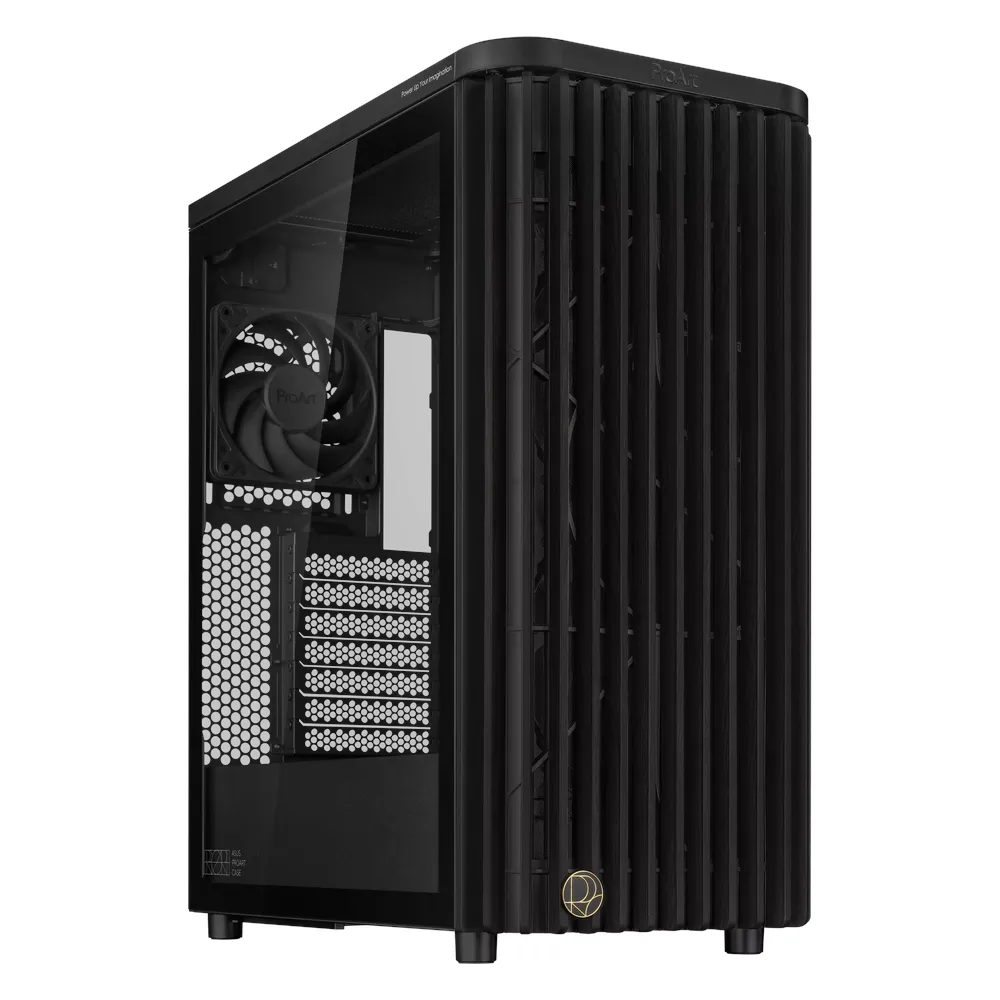 Asus ProArt PA401 Wood Edition ATX Tower PC Case, Ash wood & Tempered Glass Panel, Removeable Dust Filters, 315mm GPU Support, USB 3.2 Gen 2, Black, 1 Year Warranty