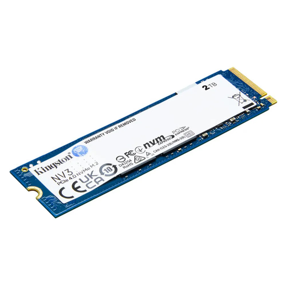 Kingston NV3 M.2 NVMe SSD, 2 TB, PCIe 4.0, 6000/5000MB/s Read/Write Speed, M.2 (2280) Form Factor, 1 Year Warranty