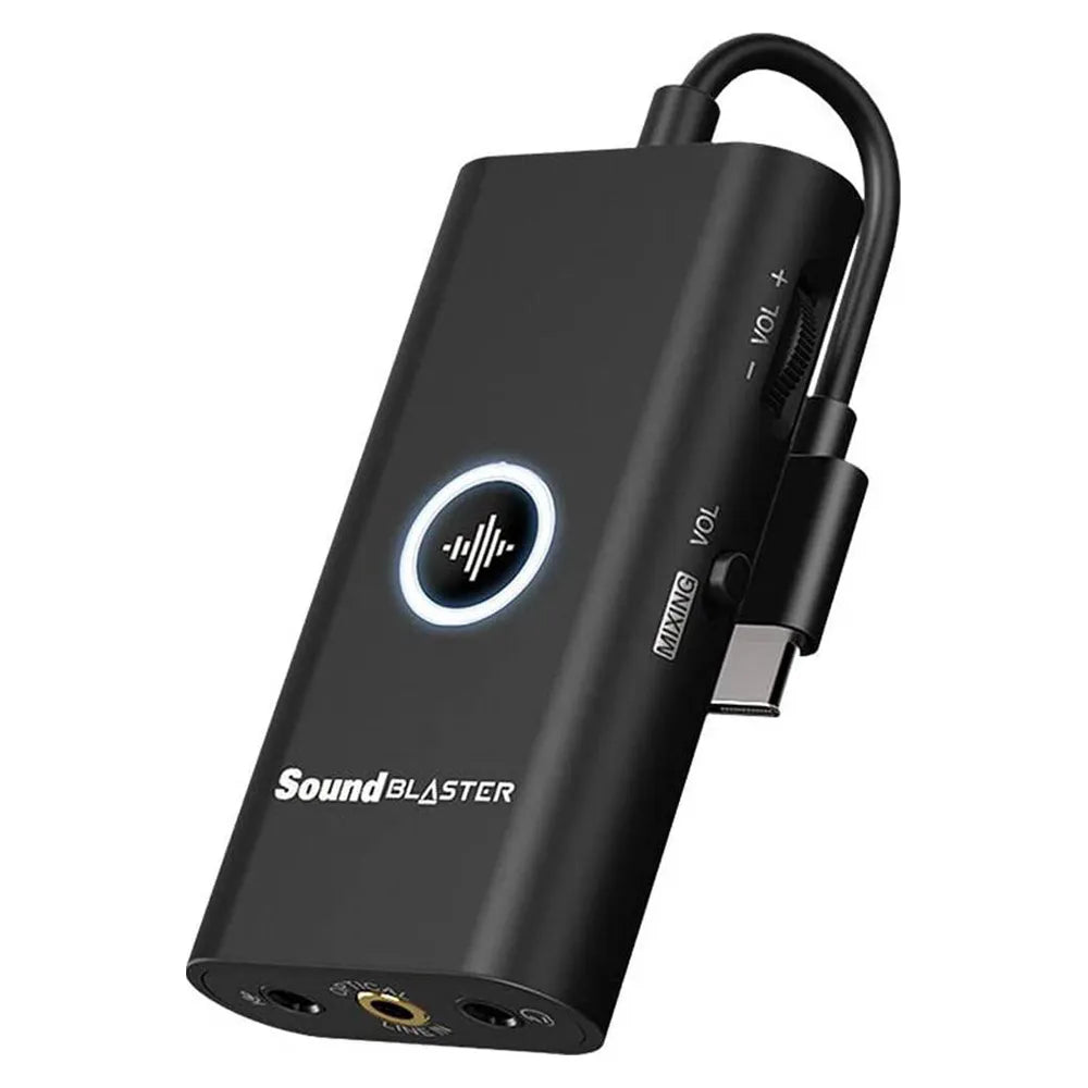 Creative Sound Blaster G3 Portable Gaming USB-C Sound Card, DAC Amp for PS4, PS5, Nintendo Switch, PC, Independent Mic & Volume Controls, Footsteps Enhancer, 1 Year Warranty