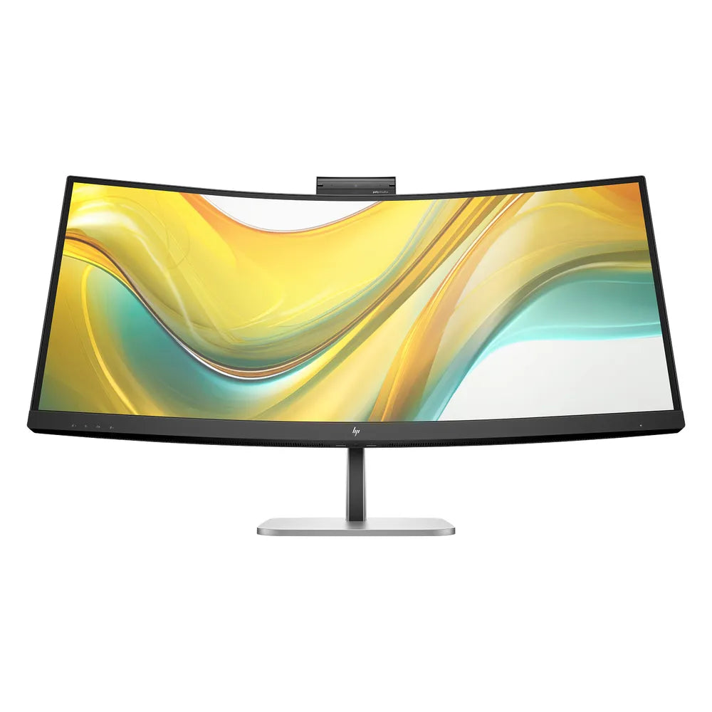 HP Series 5 Pro USB-C Curved Conferencing Monitor, 34" WQHD (3440 x 1440) Resolution, 100Hz, Anti-glare, 5ms (GTG) Response Time, Webcam & Built-in Speakers, USB-C, HDMI, DisplayPort, Fully Adjustable Stand, Black, 3 Year Warranty