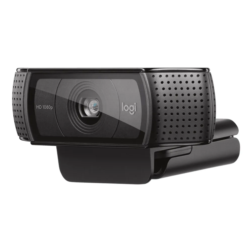Logitech C920 Pro HD Webcam, 1080p@30 fps Max Resolution, 3MP Image Sensor, Glass Lens, 78° Diagonal Field of View (dFoV), Autofocus, Tripod-Ready Universal Mounting Clip, 1 Year Warranty