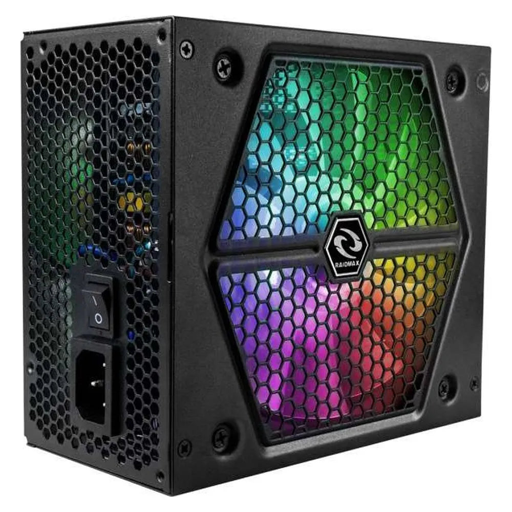 Raidmax 535W 80 Plus Bronze Power Supply, 535W, Semi Modular, ATX, 135mm RGB LED Fan, Black, 1 Year Warranty