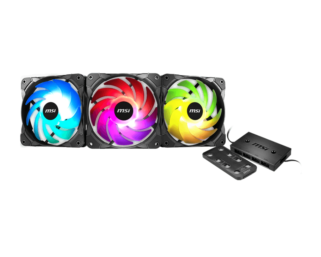CASE FAN MSI 120MM WITH AR GB CONTROLLER PACK-3FAN