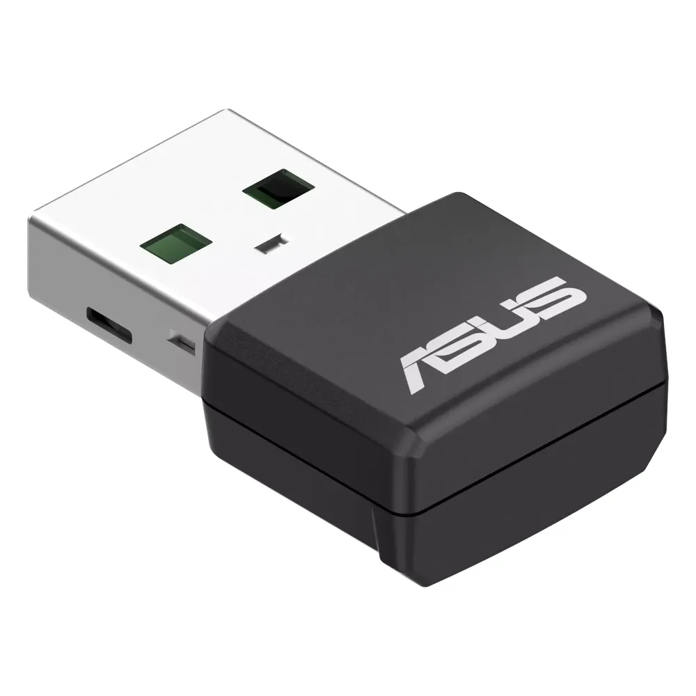 Asus USB-AX55-Nano Dual-Band WiFi 6 USB Adapter, AX1800, USB 2.0 Type-A, Nano Size, Black, 1 Year Warranty