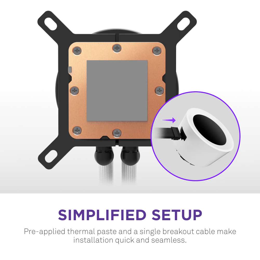 NZXT Kraken Plus 240 RGB AIO Liquid Cooler, 1.54" TFT LCD Display, Supports Intel, AMD Sockets, F240 RGB Fan Core, White, 1 Year Warranty
