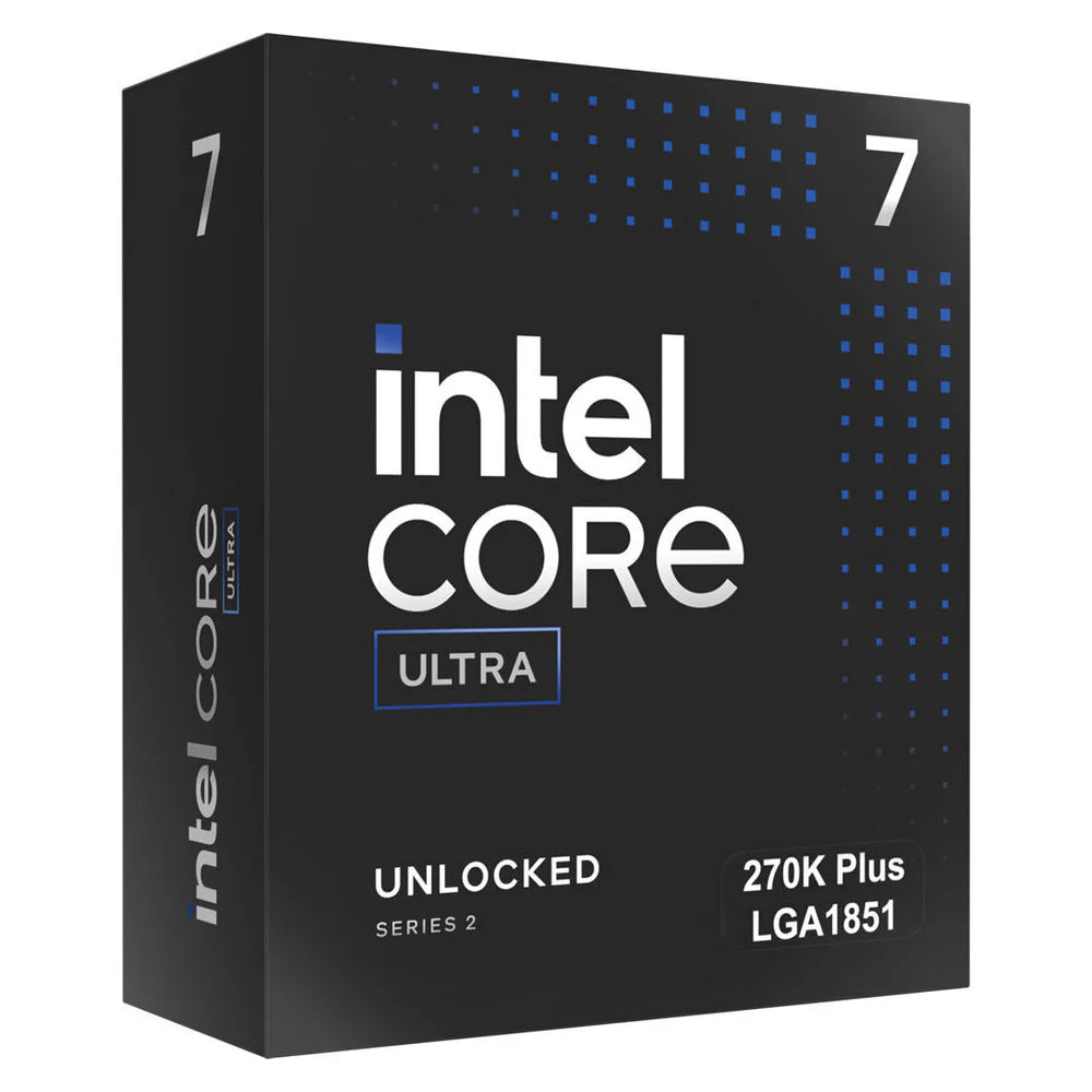 Intel Core Ultra 7 270K Plus Processor, 24-Core (8P+16E), Base Frequency 3.70 GHz, Turbo Frequency 5.50 GHz, 36MB L1 Cache, DDR5, LGA1851 Socket, BOX, 1 Year Warranty