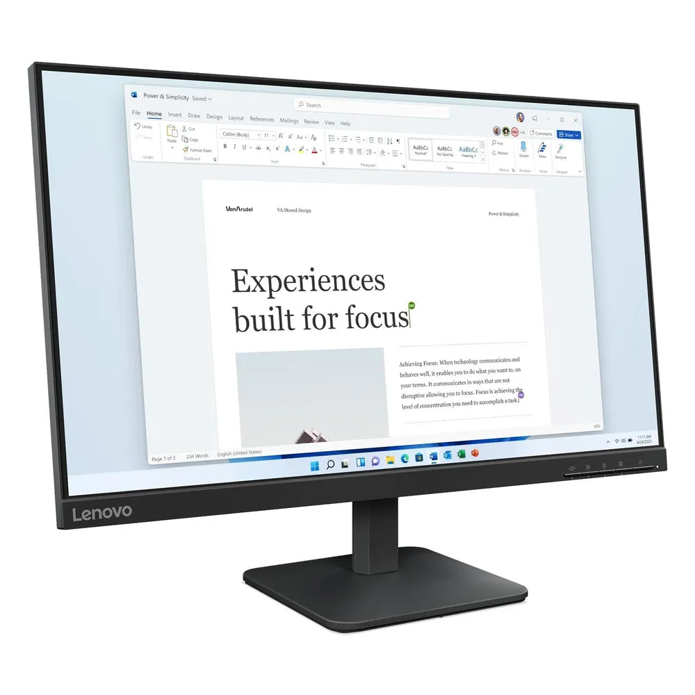 Lenovo L24-4E LED Monitor, 23.8" FHD (1920 x 1080) Resolution, 100Hz, Anti-glare, 4ms (Extreme Mode) Response Time, HDMI, VGA, Tilt Adjustable Stand, Black, 3 Year Warranty