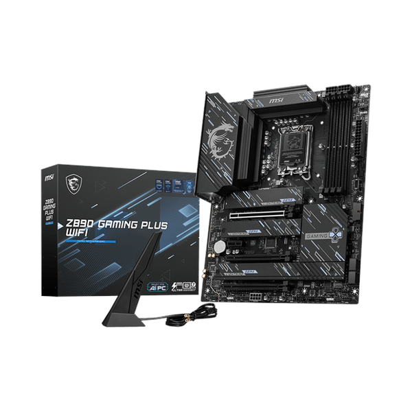 Msi Z890 Gaming Plus WiFi Motherboard, LGA 1851 Socket, ATX Form Factor, DDR5 Ram, PCIe 5.0 With EZ PCIe Clip II, Intel Killer Wi-Fi 7 BE1750x, Bluetooth 5.4, USB 40 GBps, HDMI 2.1, DisplayPort 1.4, Thunderbolt4 (Type-C), Intel Killer E5000B 5G LAN, EZ