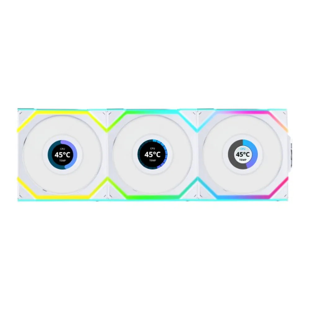 Lian Li UNI FAN SL-Infinity Wireless Case Fans with L-Wireless Controller, Pack Of 3, 120mm Fan Size, 2000 rpm Fan Speed, Reverse Blade Design, 2.4GHz Wireless Signal Control, Double Infinity Mirror Design, White, 1 Year Warranty