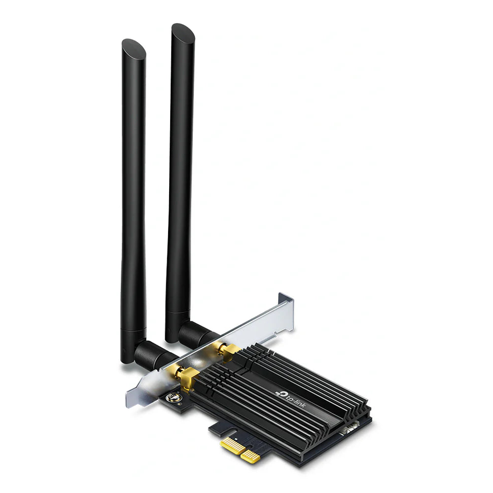 TP-Link Archer TX50E AX3000 Wi-Fi 6 & Bluetooth PCIe Adapter, Dual-Band, PCIe x1 Interface, Bluetooth, High-Gain External Antennas, Intel Wi-Fi 6 Chipset, Black, 1 Year Warranty