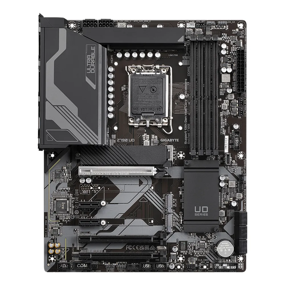 Gigabyte Z790 UD Motherboard, LGA1700 Socket, ATX Form Factor, DDR5 Ram, PCIe 5.0, HDMI, DisplayPort, Realtek 2.5Gb Ethernet, USB 3.2 Gen 2x2 Type-C, 1 Year Warranty