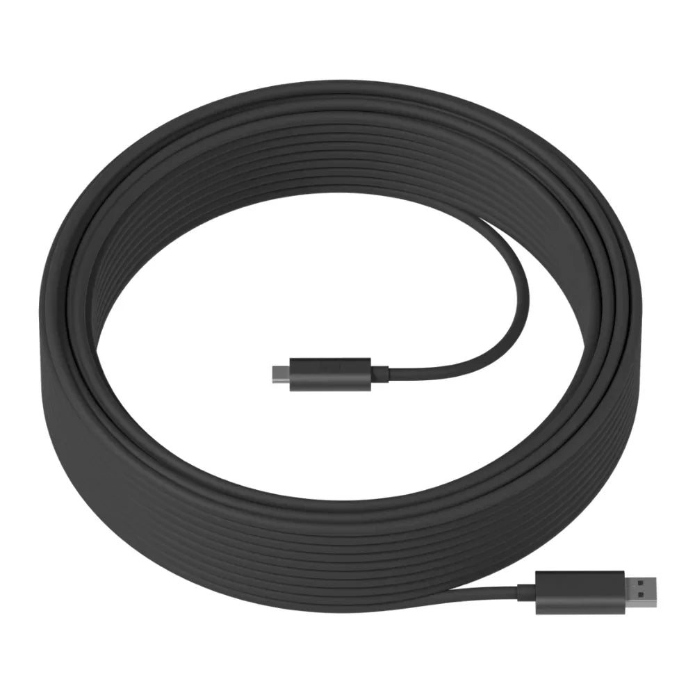 Logitech Strong USB-A to USB-C Extended Cable, 10M, Aramid-Reinforced, 10Gbps