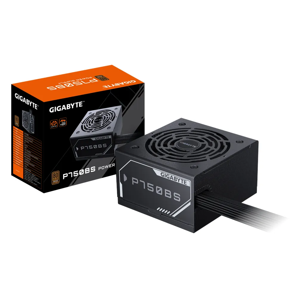 Gigabyte P750BS 80 Plus Bronze Power Supply, 750W, Non Modular, ATX, Black, 1 Year Warranty