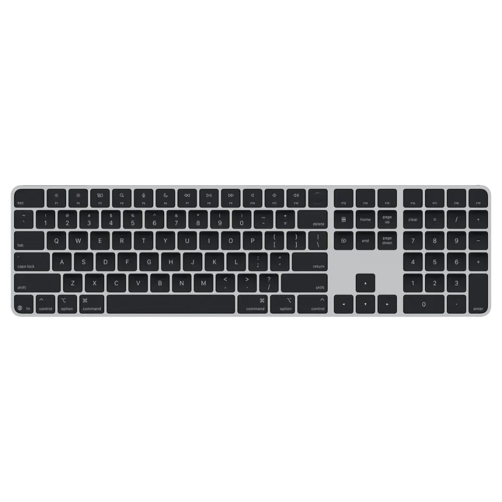 Apple Magic Keyboard with Touch ID and Numeric Keypad for Mac models with Apple Silicon (USB‑C), Bluetooth/Wireless/USB-C Connection, English Keys, Black, 1 Year Warranty