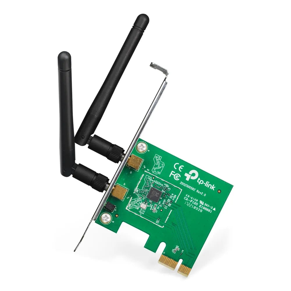 TP-Link TL-WN881ND Wireless N PCI-E Adapter, WiFi 4, PCI-Express, Up To 300Mbps Speeds, Detachable Omni Directional Antennas, Black, 1 Year Warranty