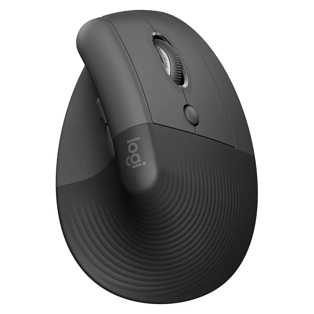 Logitech Lift Vertical Ergonomic Mouse, Wireless / Bluetooth Connectivity, Up to 4000 DPI, Logitech Advanced Optical Tracking Sensor, 6 Buttons, Ergonomic Design, Up To 24-months Battery Life, Graphite, 1 Year Warranty