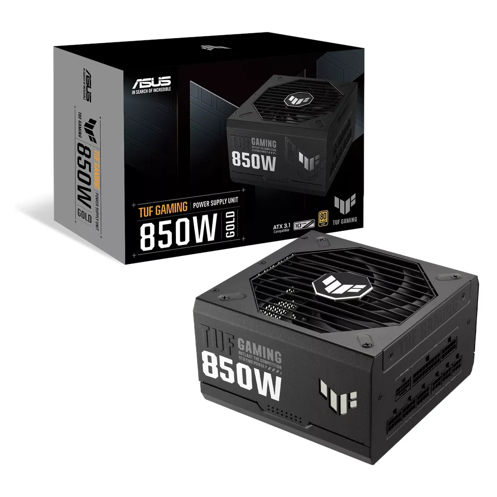 Asus TUF Gaming 850W Gold Power Supply, 850W, Fully Modular, ATX Form Factor, Axial-Tech Fan Design, Etched Cables, 1 Year Warranty