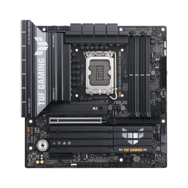 Asus TUF GAMING B860M-PLUS Motherboard, LGA 1851 Socket, micro-ATX Form Factor, DDR5 Ram, PCIe 5.0 With SafeSlot Core+, HDMI, DisplayPort, Thunderbolt 4, Realtek 2.5 GB Ethernet With TUF LANGuard, Aura Sync, 1 Year Warranty