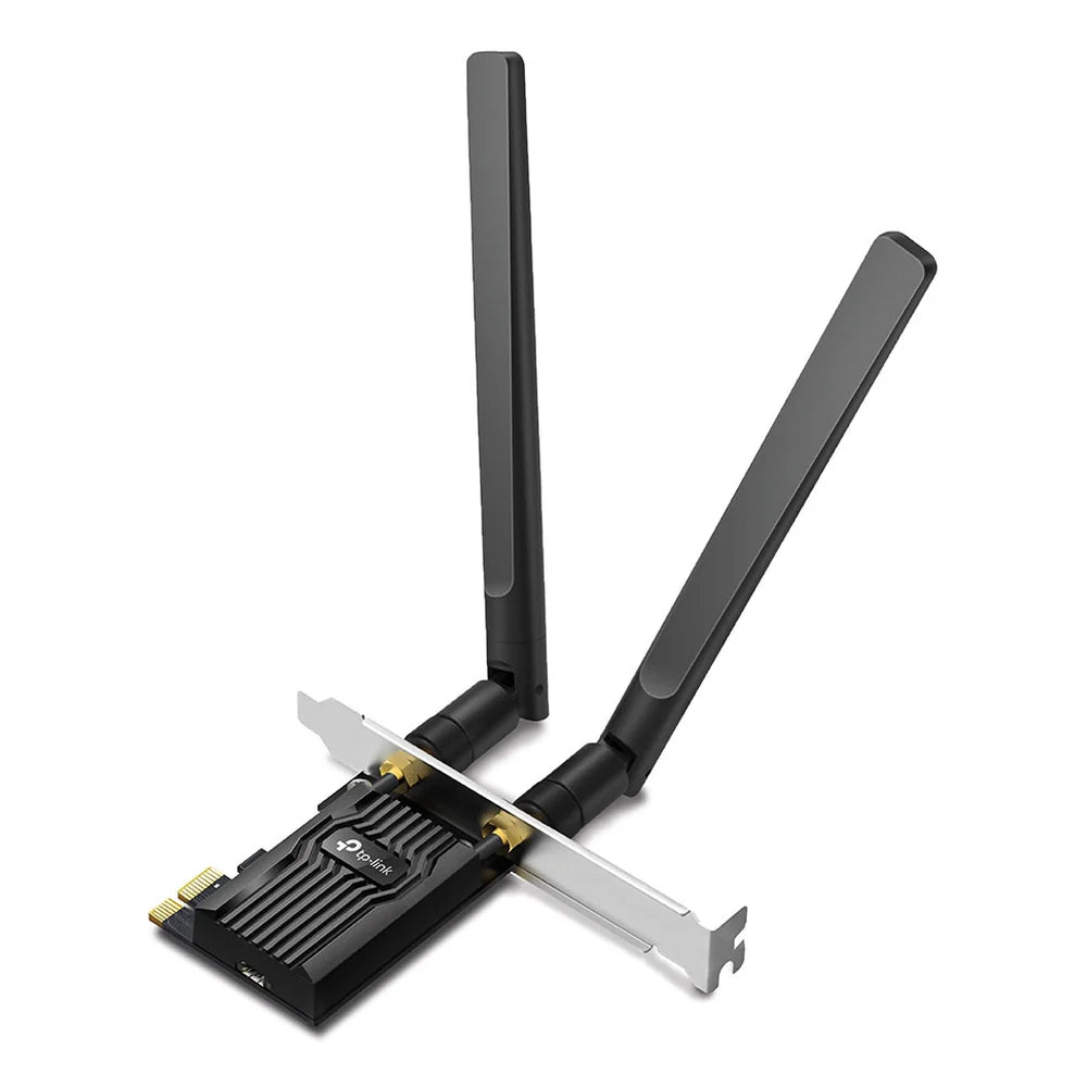 TP-Link Archer TX20E AX1800 Wi-Fi 6 & Bluetooth PCIe Adapter, Dual-Band, PCIe Interface, Bluetooth, High-Gain External Antennas, Infrastructure Mode, Aluminum Alloy Heatsink, Black, 1 Year Warranty