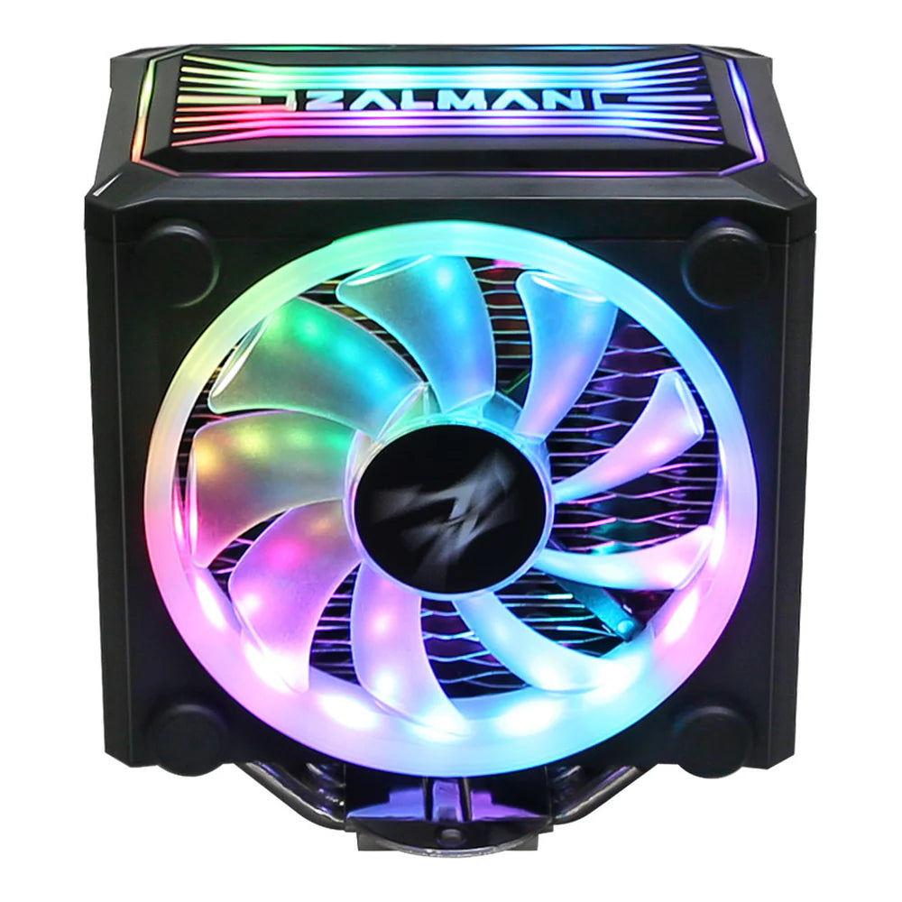 Zalman CNPS16X Black ARGB CPU Air Cooler, Dual 120mm PWM Fans, 4 Copper Heat Pipes, EBR Bearing, Intel LGA 1700 & AMD AM4 Ready, Black, 1 Year Warranty